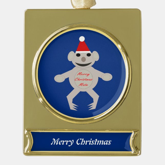 Australian Christmas Koala Bear Custom Ornament (Front)