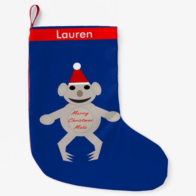 Australian Christmas Koala Bear Custom Stocking (Front)