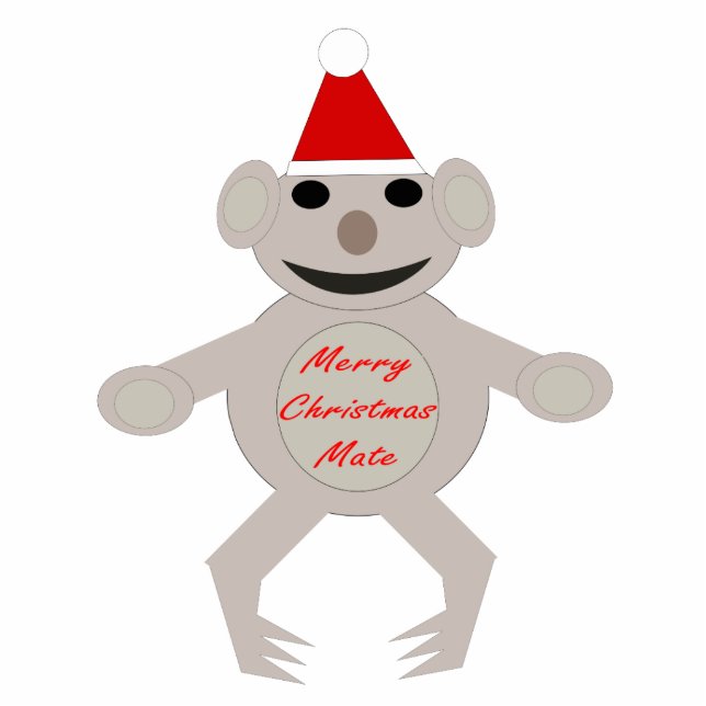 Australian Christmas Koala Bear Ornament Photo Sculpture Decoration (Front)