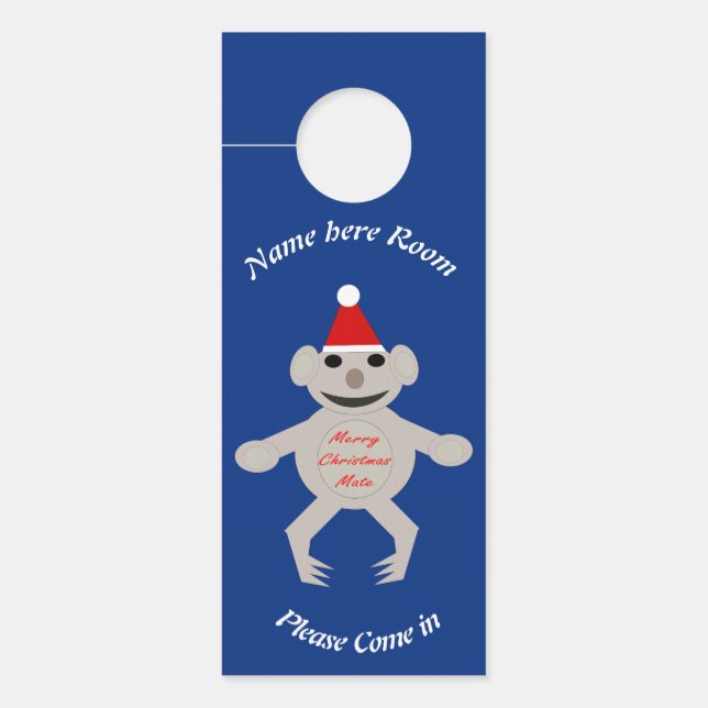 Australian Christmas Koala Bear Personalised Door Hanger (Front)
