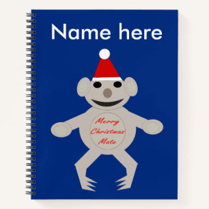 Australian Christmas Koala Bear Spiral Notebook