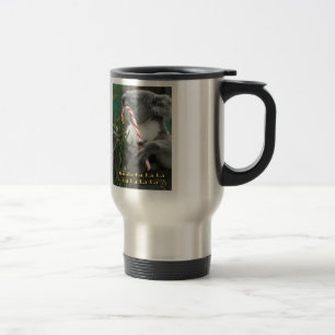 Australian Christmas Koala With Candy Cane Travel Mug