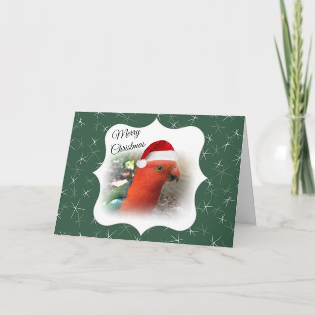 Australian Christmas Message - Native Rosella Holiday Card (Front)