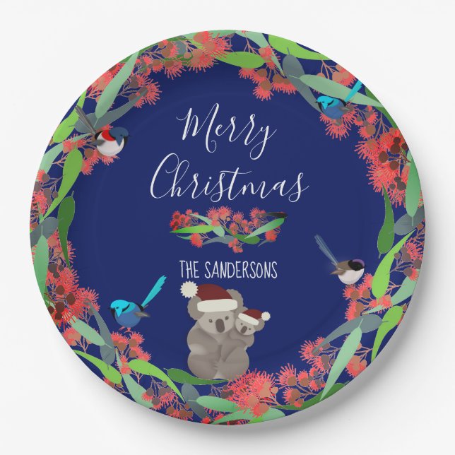 Australian Christmas Paper Plate (Front)