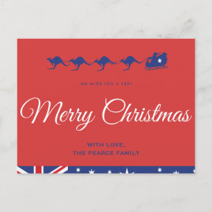 Australian christmas postcards Kangaroo Sleigh