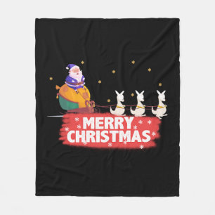 Australian Christmas, Santa Claus, beach Fleece Blanket