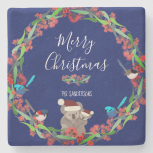 Australian Christmas Stone Coaster