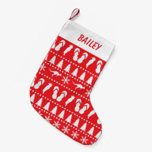 Australian Christmas Ugly Sweater Red Small Christmas Stocking
