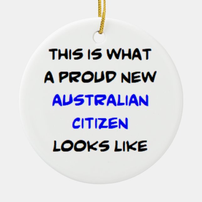 australian citizen, proud new ceramic tree decoration (Front)