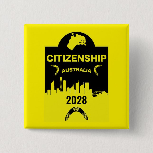 Australian Citizenship Gift 15 Cm Square Badge (Front)