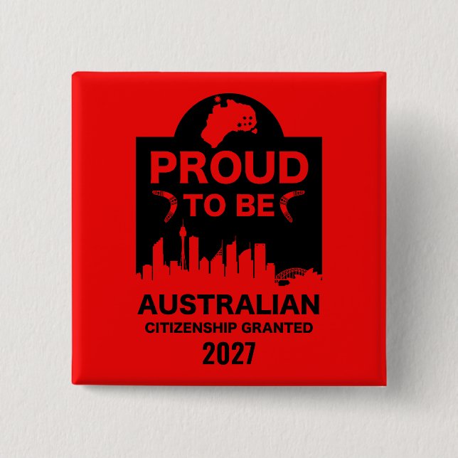 Australian Citizenship Gift 15 Cm Square Badge (Front)