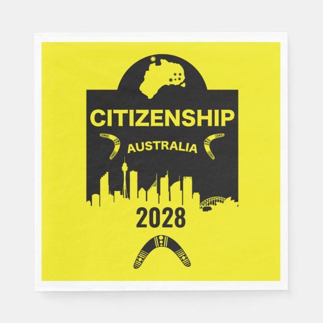 Australian Citizenship Gift Napkin (Front)