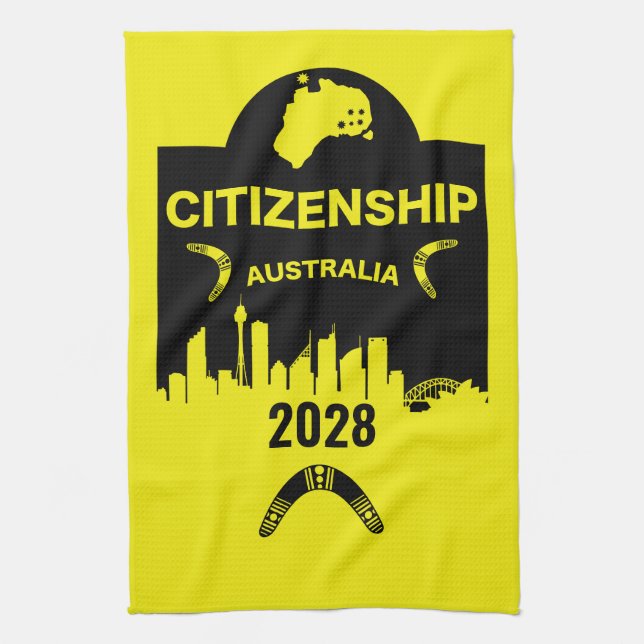 Australian Citizenship Gift Tea Towel (Vertical)