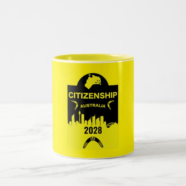 Australian Citizenship Gift Two-Tone Coffee Mug (Center)
