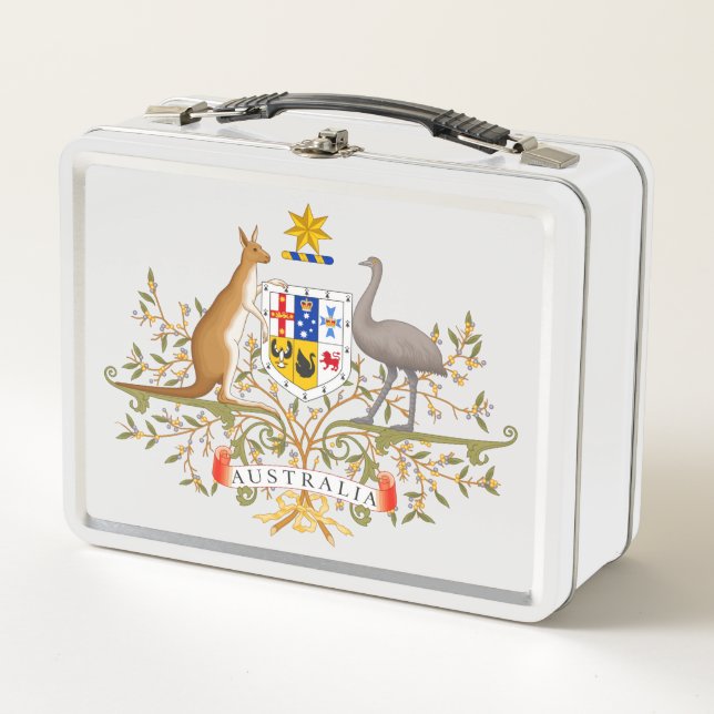 Australian Coat of Arms Metal Lunch Box (Front)