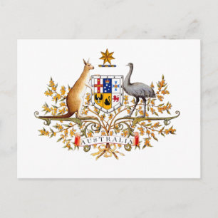 Australian coat of arms postcard