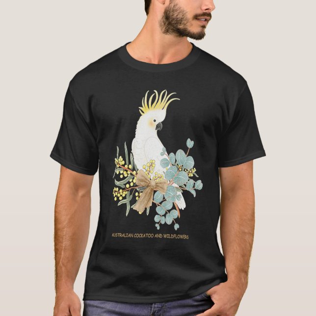 Australian Cockatoo and Wildflowers T-Shirt (Front)