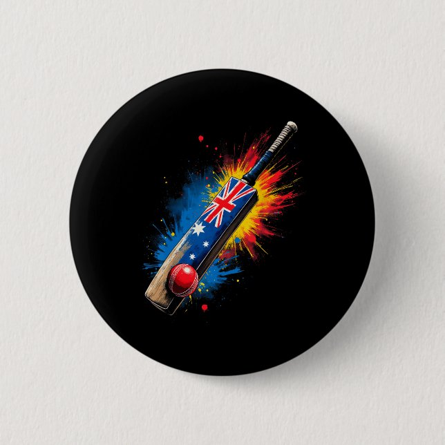 Australian Cricket T  6 Cm Round Badge (Front)