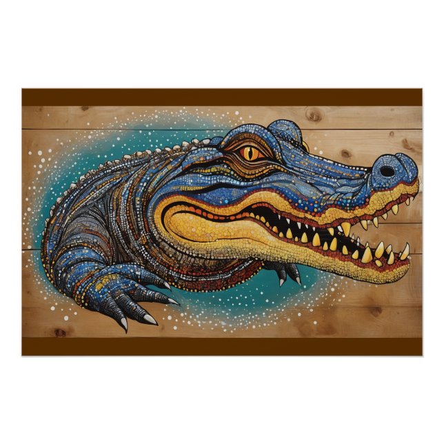 Australian Crocodile Art Design Poster (Front)