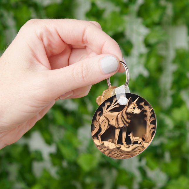 "Australian Dingo: A Nature's Print" Key Ring (Hand)
