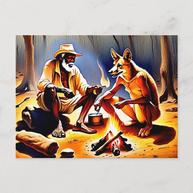 Australian Dingo Spirit Brothers  Holiday Postcard (Front)