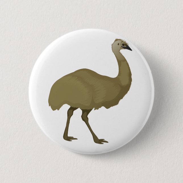 Australian Emu Bird 6 Cm Round Badge (Front)