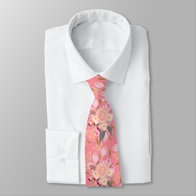 Australian Eucalyptus Blooms Tie (Tied)