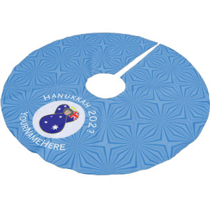 Australian Flag Angel Hanukkah Personalised Brushed Polyester Tree Skirt