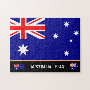 Australian Flag & Aussie country / Australia Jigsaw Puzzle