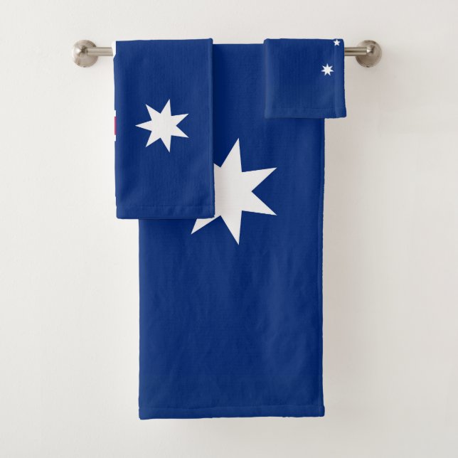Australian Flag Bath Towel Set (Insitu)