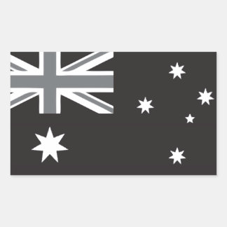 Australian Flag Black and White Rectangular Sticker