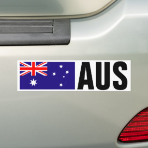 Australian flag bumper sticker with country code
