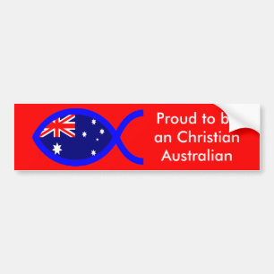 Australian Flag Christian Fish Symbol Bumper Sticker