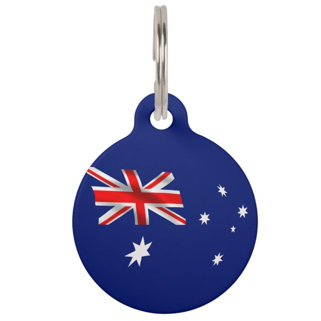 Australian flag-coat of arms pet tag (Front)