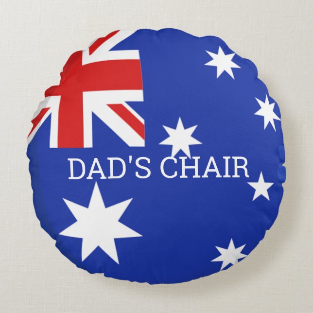 Australian Flag DADS CHAIR Round Pillow (Front)