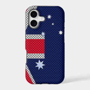 Australian Flag Design Carbon Fibre Chrome Style
