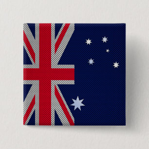 Australian Flag Design Carbon Fibre Style 15 Cm Square Badge