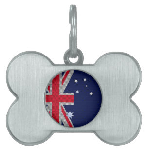 Australian Flag Design Carbon Fibre Style Pet ID Tag