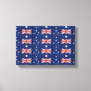 australian flag design Thunder_Cove blue Canvas Print