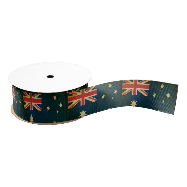 Australian Flag Fancy Custom Ribbon Grosgrain Ribbon (Spool)