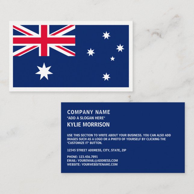 Australian Flag, Flag of Australia Business Card (Front/Back)