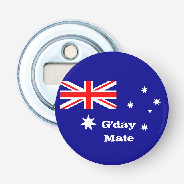 Australian Flag, G'day Mate Australia party /sport Bottle Opener (Front)