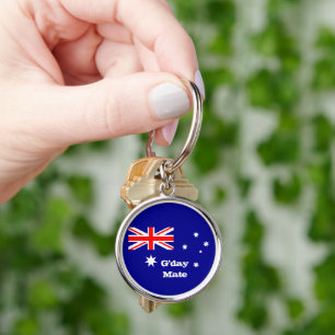 Australian Flag & G'day Mate greetings / Australia Key Ring