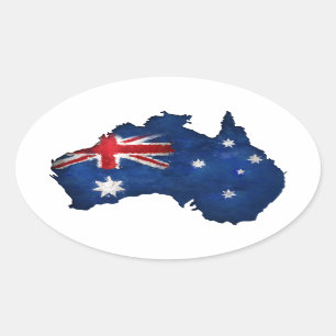 Australian Flag Graffiti Oval Sticker