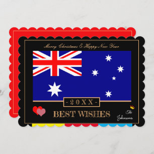 Australian Flag &Happy New Year/Best Wishes Aussie Holiday Card