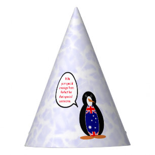 Australian Flag Holiday Ms. Penguin Talking Party Hat