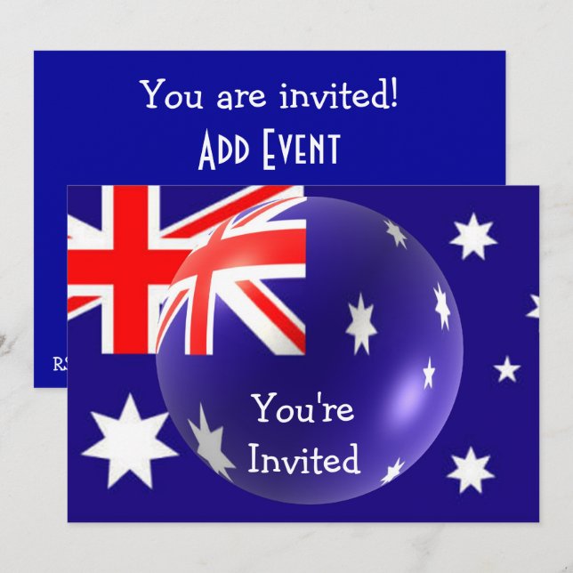 Australian Flag Invitation (Front/Back)