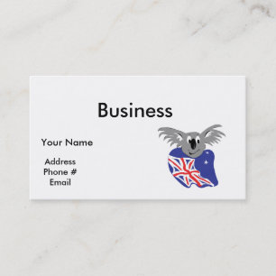 australian flag koala bear design business card