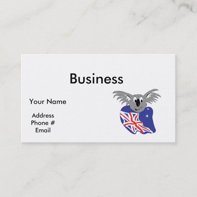 australian flag koala bear design business card (Front)