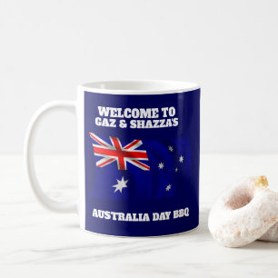 Australian Flag Modern Aussie personalised BBQ Coffee Mug